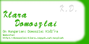 klara domoszlai business card